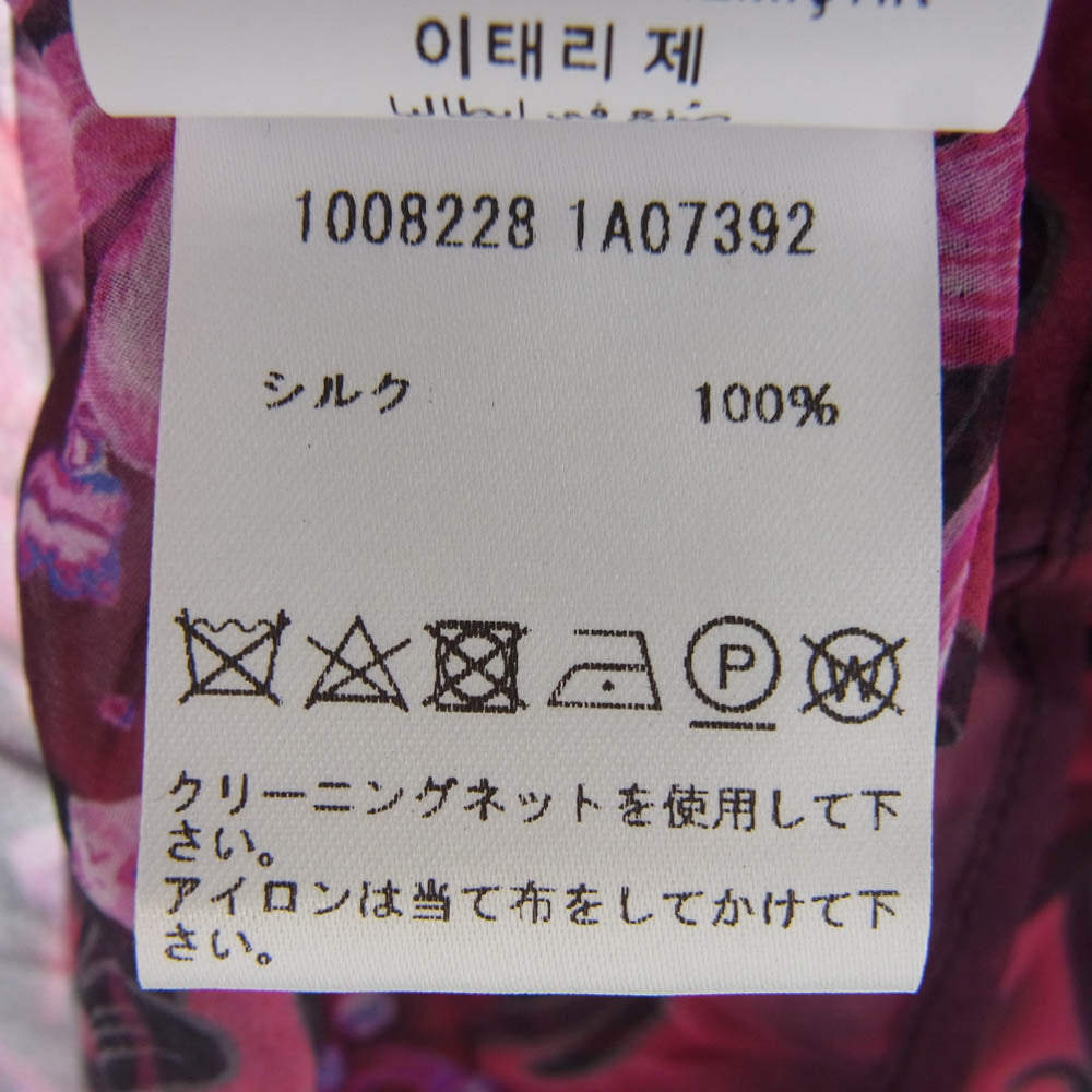 VERSACE ヴェルサーチ 1008228 ALLOVER LOGO PRINT SILK SHIRT プリント シルク シアーシャツ ワインレッド系 36【中古】