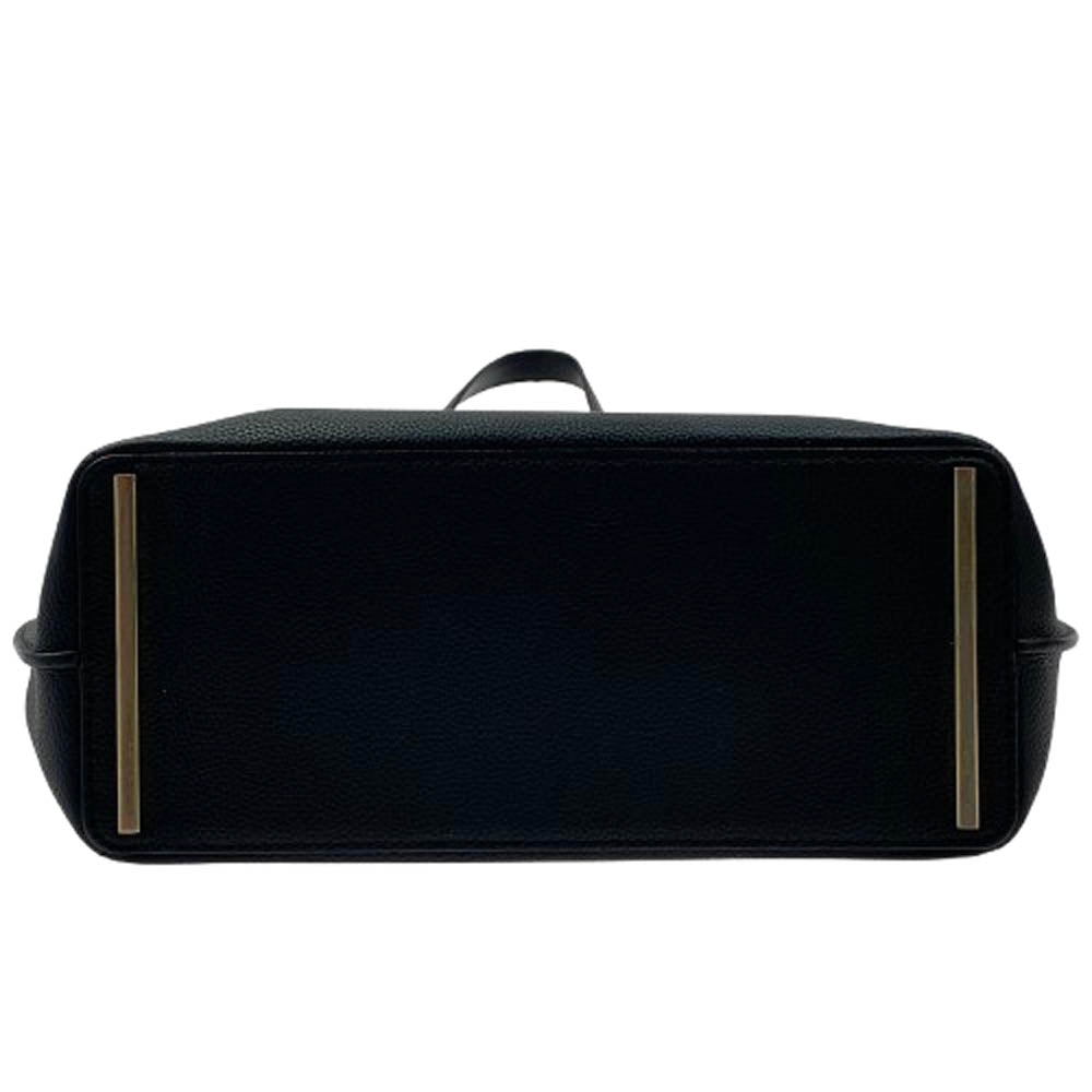 Michael Kors マイケルコース MKシグネチャー レザー トートバッグ ブラック系【中古】