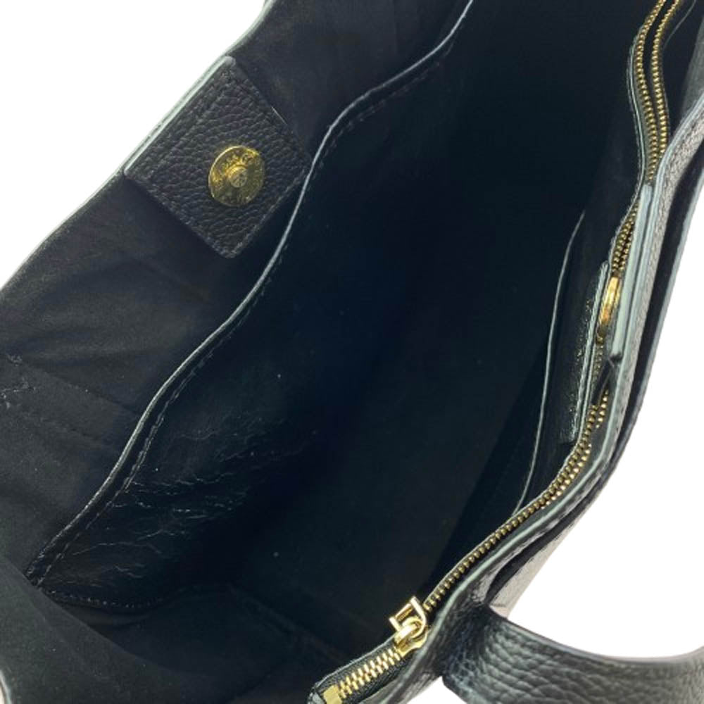 Michael Kors マイケルコース MKシグネチャー レザー トートバッグ ブラック系【中古】