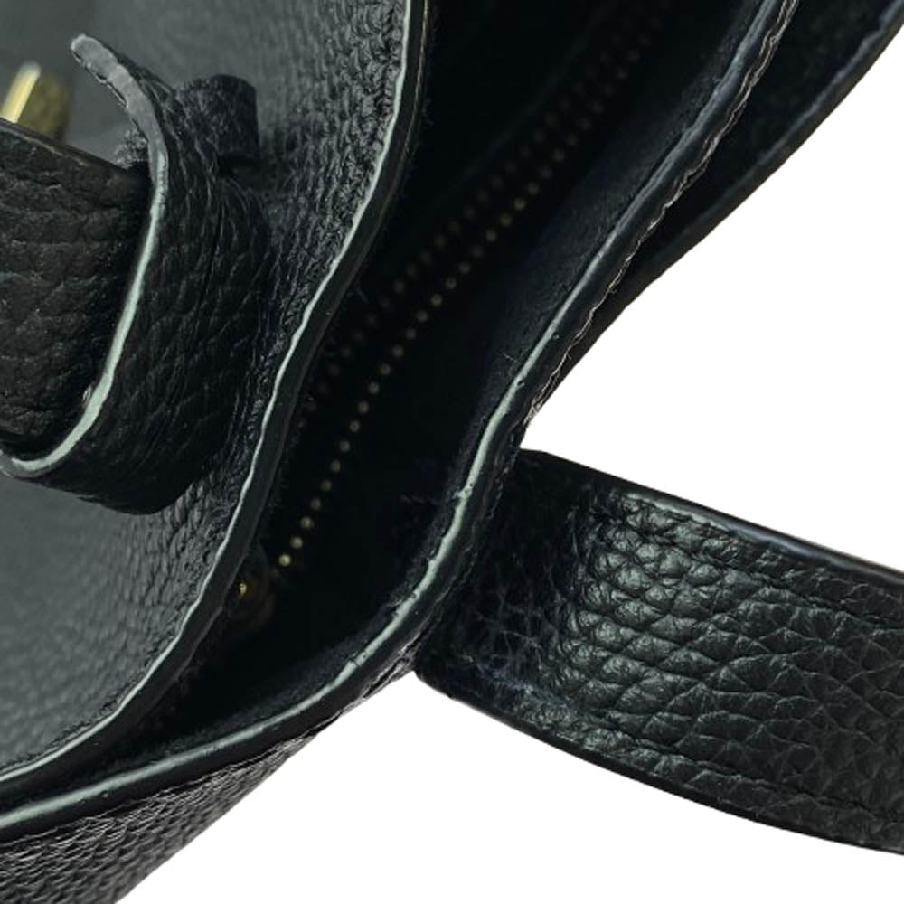 Michael Kors マイケルコース MKシグネチャー レザー トートバッグ ブラック系【中古】