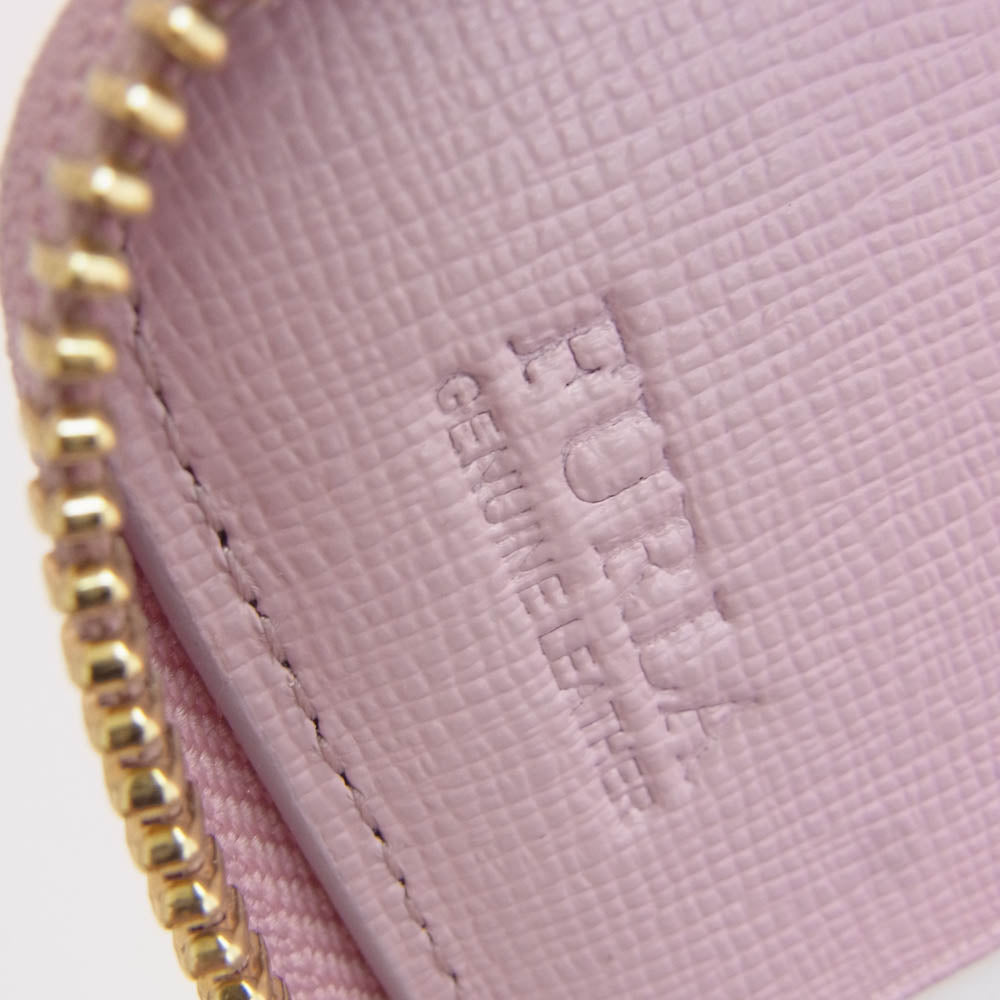 Furla フルラ ラウンドファスナー コンパクト ウォレット 財布 ピンク系【極上美品】【中古】