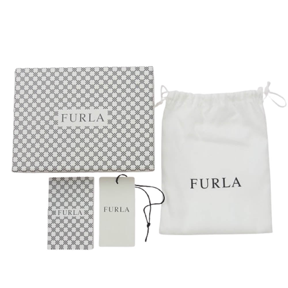 Furla フルラ ラウンドファスナー コンパクト ウォレット 財布 ピンク系【極上美品】【中古】