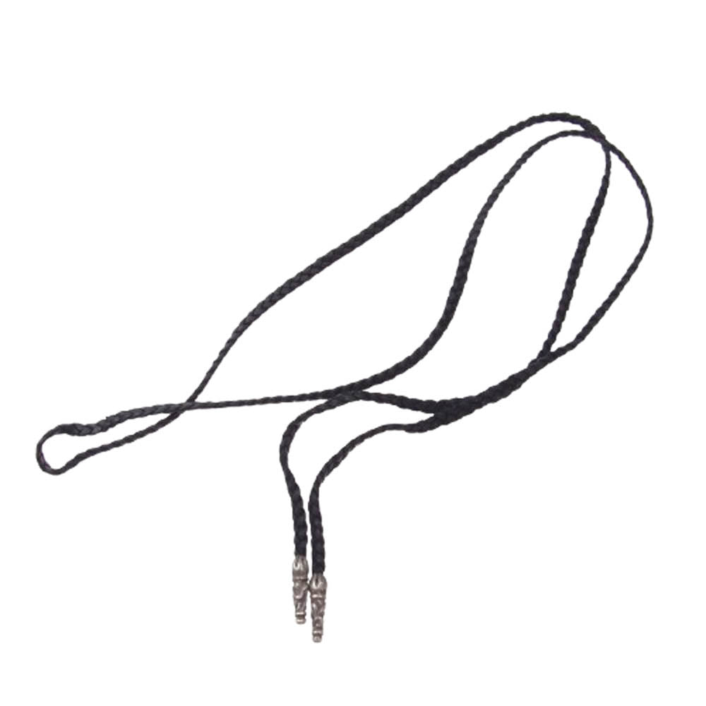 CHROME HEARTS クロムハーツ（原本無） LEATHER BRAID スクロール レザーブレード シルバー ネックレス ブラック系 シルバー系【中古】