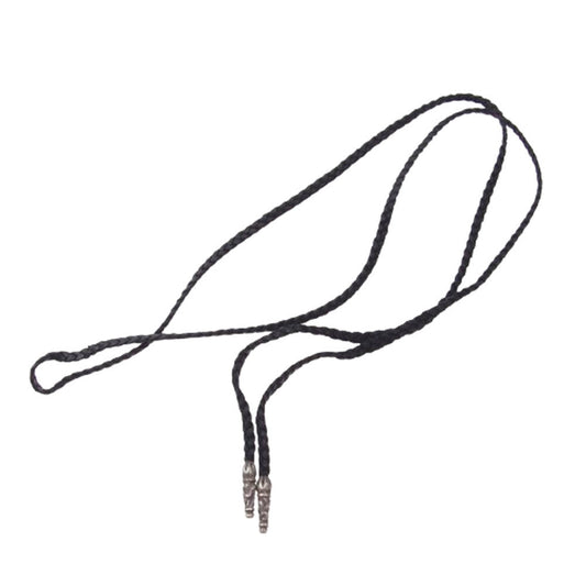 CHROME HEARTS クロムハーツ（原本無） LEATHER BRAID スクロール レザーブレード シルバー ネックレス ブラック系 シルバー系【中古】