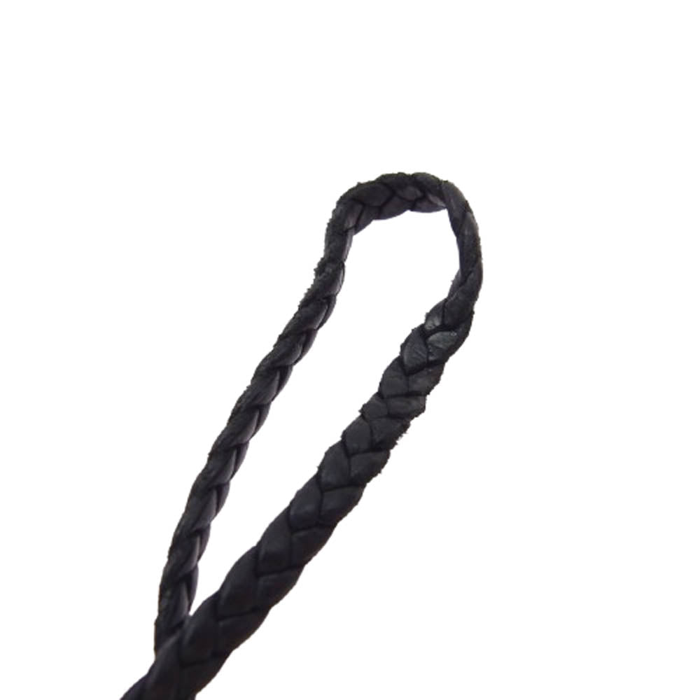 CHROME HEARTS クロムハーツ（原本無） LEATHER BRAID スクロール レザーブレード シルバー ネックレス ブラック系 シルバー系【中古】