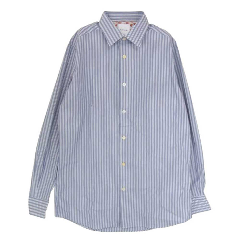 Paul Smith ポール・スミス ストライプ コットン 日本製 長袖 シャツ ブルー系 M【中古】