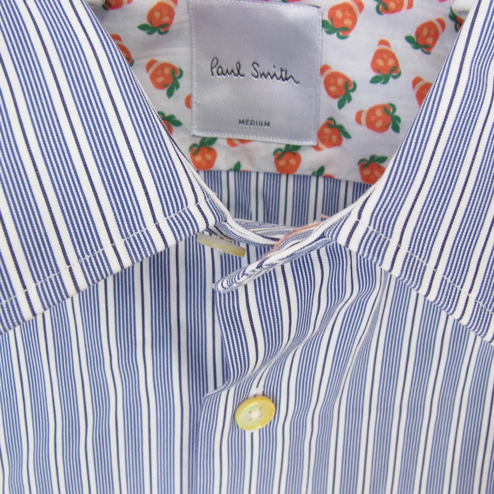 Paul Smith ポール・スミス ストライプ コットン 日本製 長袖 シャツ ブルー系 M【中古】