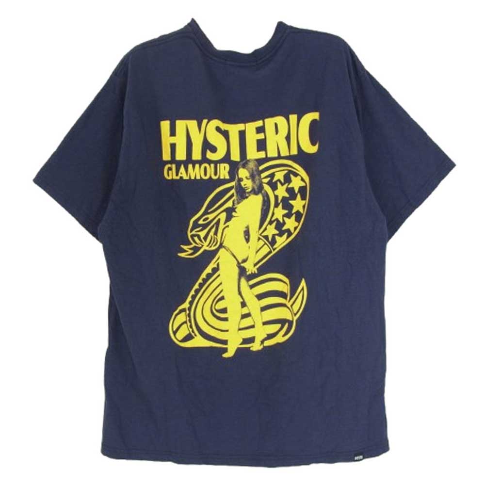 HYSTERIC GLAMOUR ヒステリックグラマー 02251CT51 US COBRA コブラ 半袖 Tシャツ ネイビー系 L【中古】