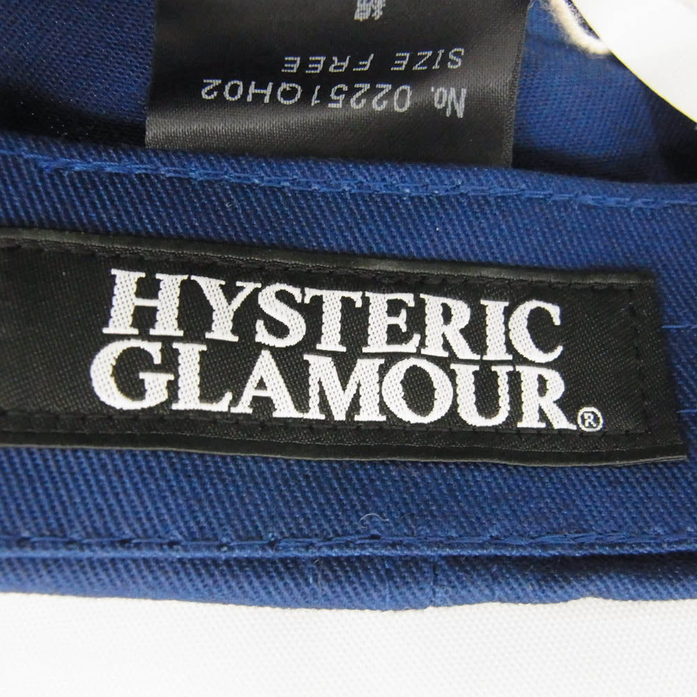 HYSTERIC GLAMOUR ヒステリックグラマー DOUBLE SPEED ダブル スピード 刺繍 キャップ 帽子 ネイビー系 FERR【新古品】【未使用】【中古】