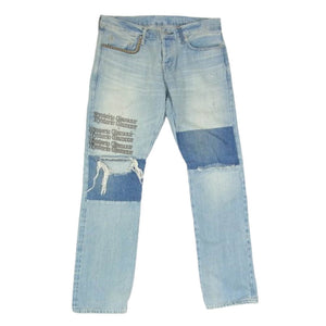 HYSTERIC GLAMOUR ヒステリックグラマー 23AW 02233AP07 TYPE LOGO スタッズ ローライズ スリム ストレート デニム パンツ インディゴブルー系 32【中古】