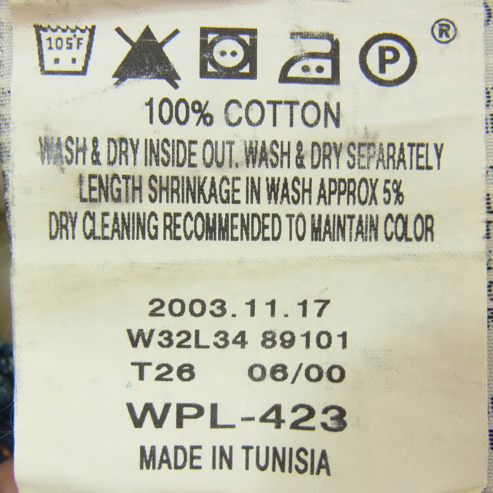 Levi's リーバイス WPL-423 RED 2003年製 立体裁断 デニム パンツ インディゴブルー系 32【中古】