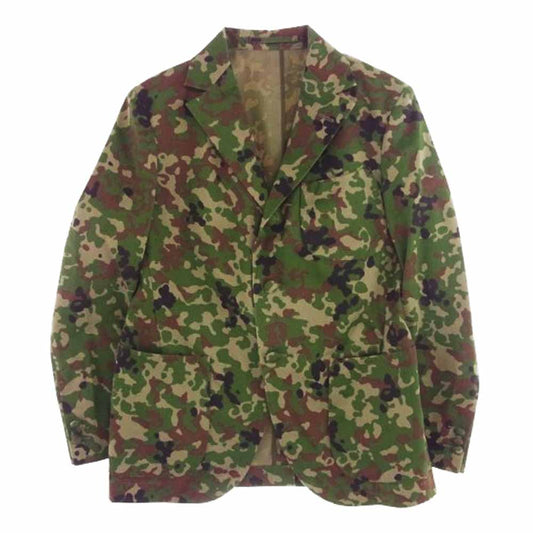 EVISU エヴィス カモフラ 迷彩柄 テーラード ジャケット グリーン系 46【中古】