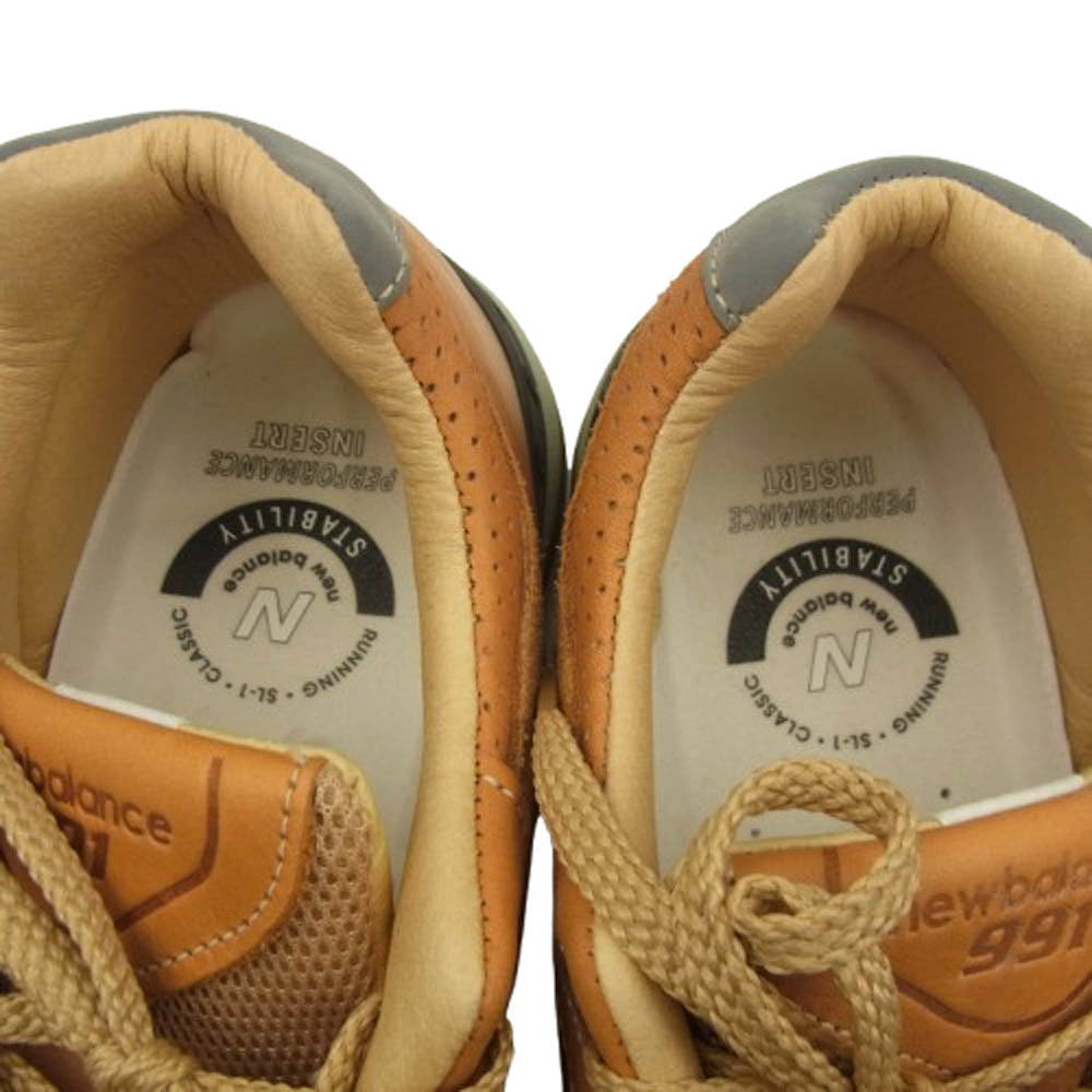 NEW BALANCE ニューバランス M991VT 991 Tan タン ローカット スニーカー ベージュ系 28cm【中古】