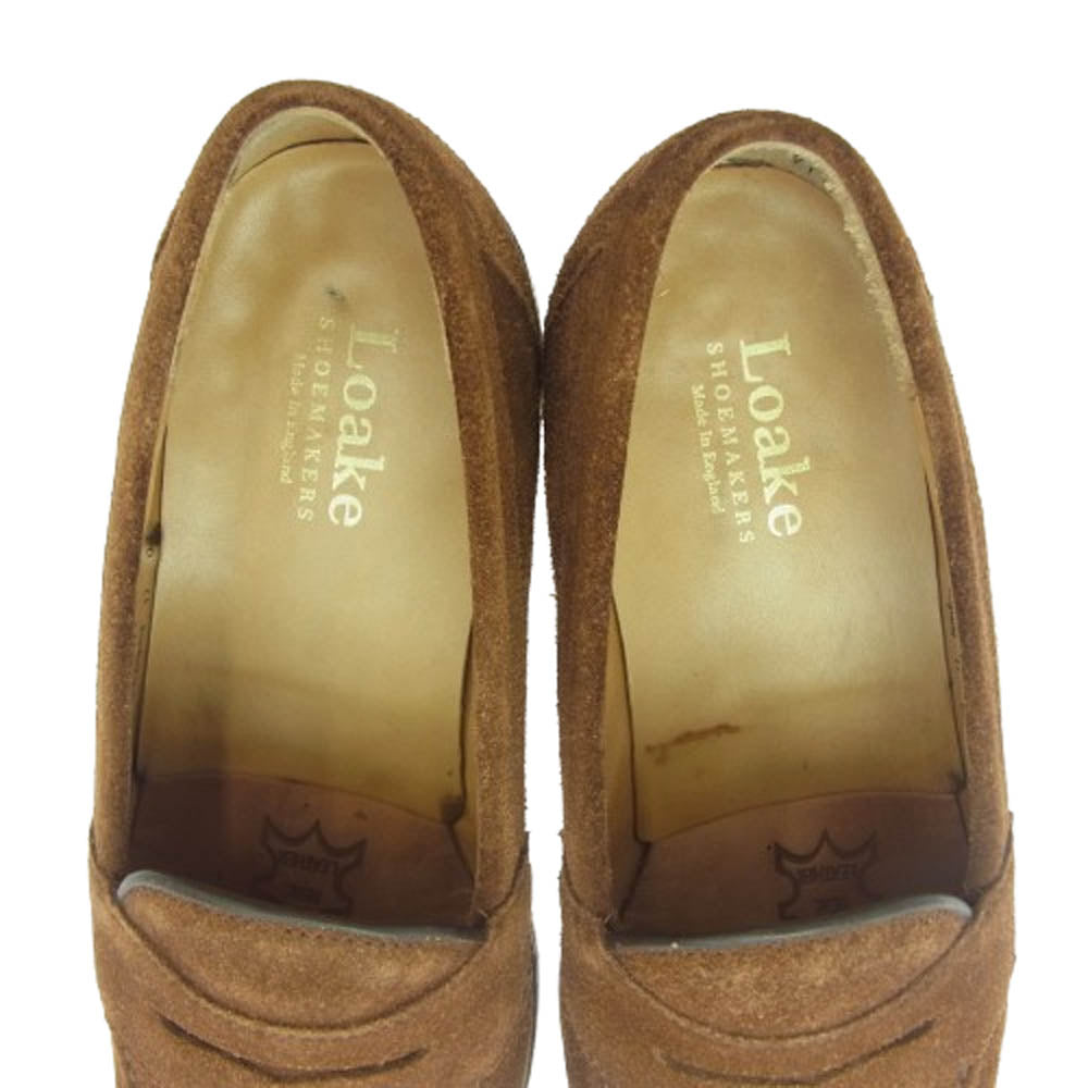 ローク 525044 ETON スウェード ローファー シューズ ブラウン系 6【中古】