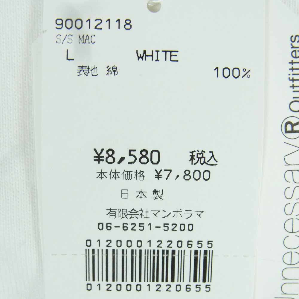 ネセサリー MAC S/S 半袖 Tシャツ コットン 日本製 ホワイト系 L【極上美品】【中古】