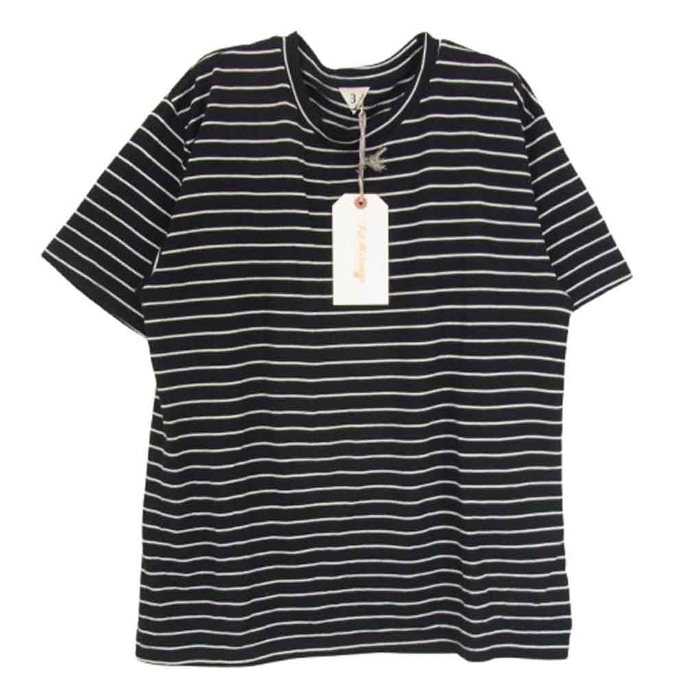 FilMelange フィルメランジェ WOLF ウルフ ボーダー Tシャツ ブラック系 3【極上美品】【中古】