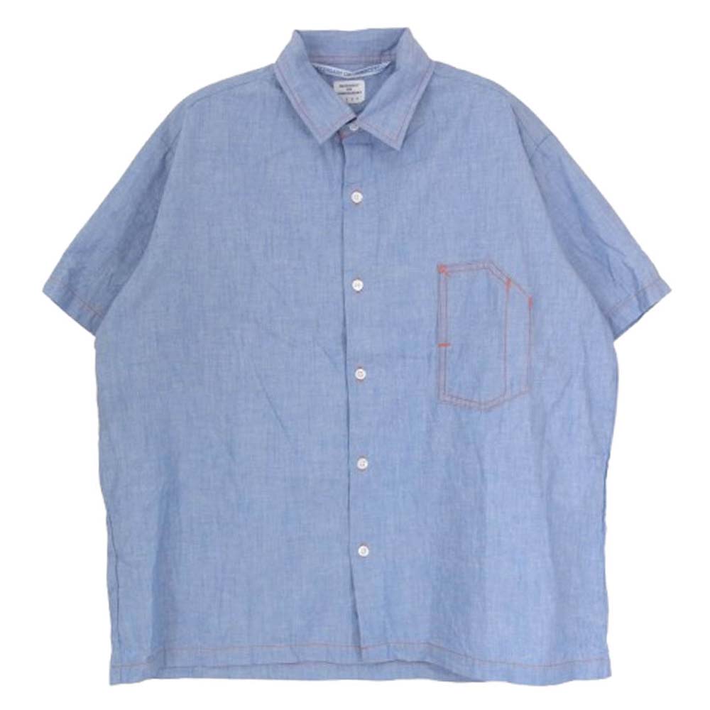 ネセサリー 半袖 シャンブレー ワークシャツ ブルー系 2【中古】
