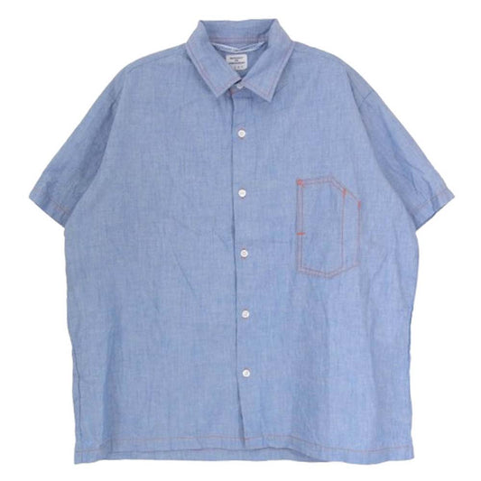 ネセサリー 半袖 シャンブレー ワークシャツ ブルー系 2【中古】
