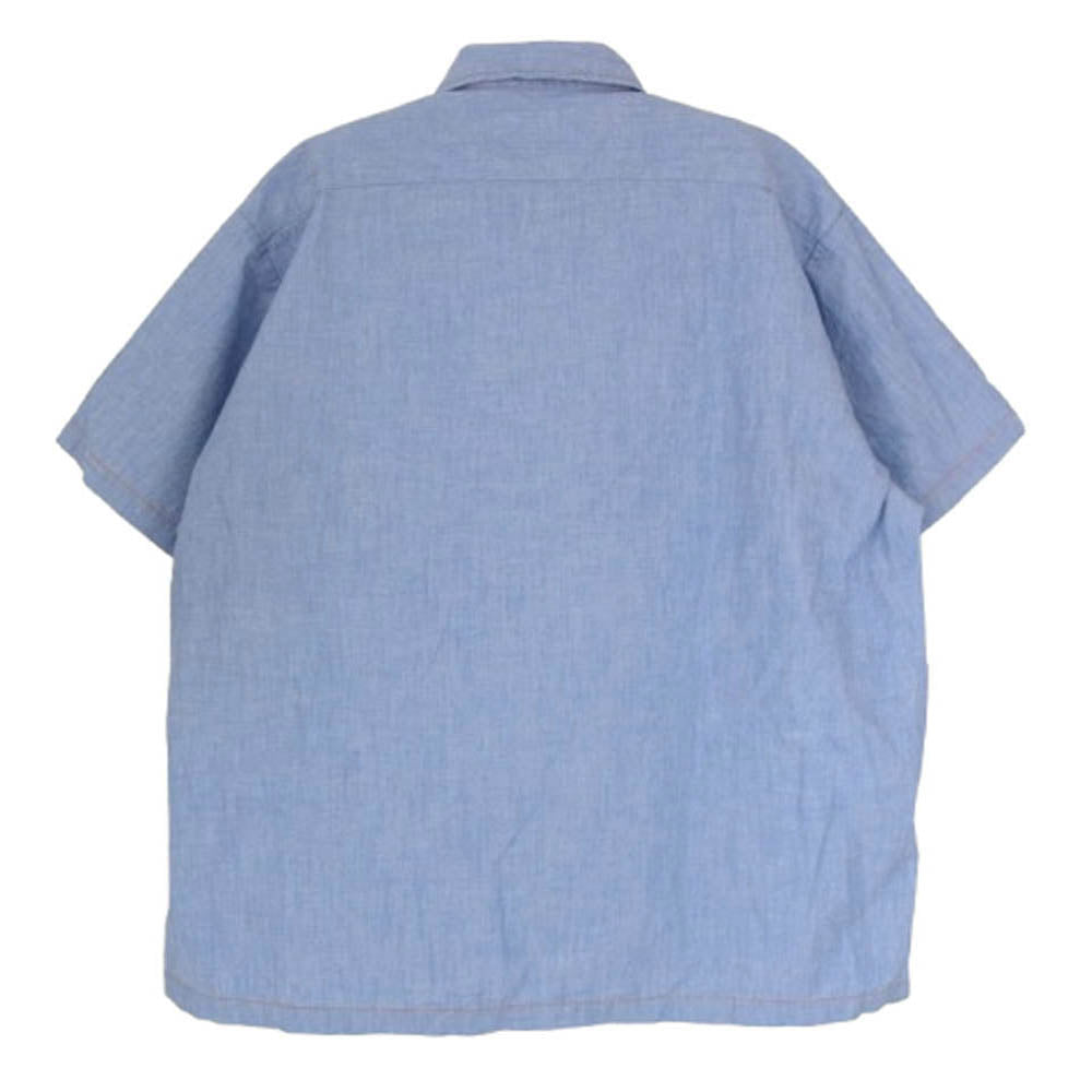 ネセサリー 半袖 シャンブレー ワークシャツ ブルー系 2【中古】