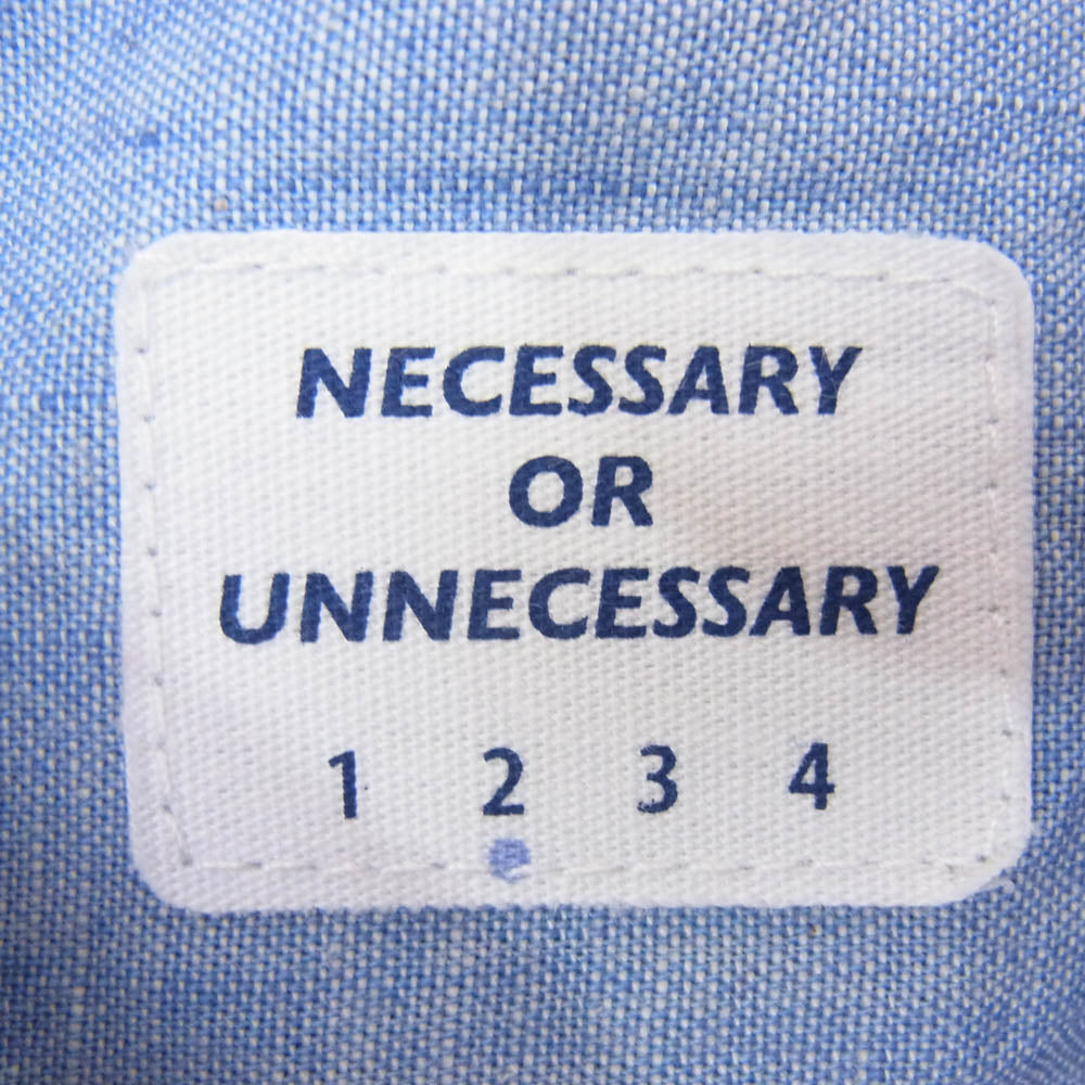 ネセサリー 半袖 シャンブレー ワークシャツ ブルー系 2【中古】