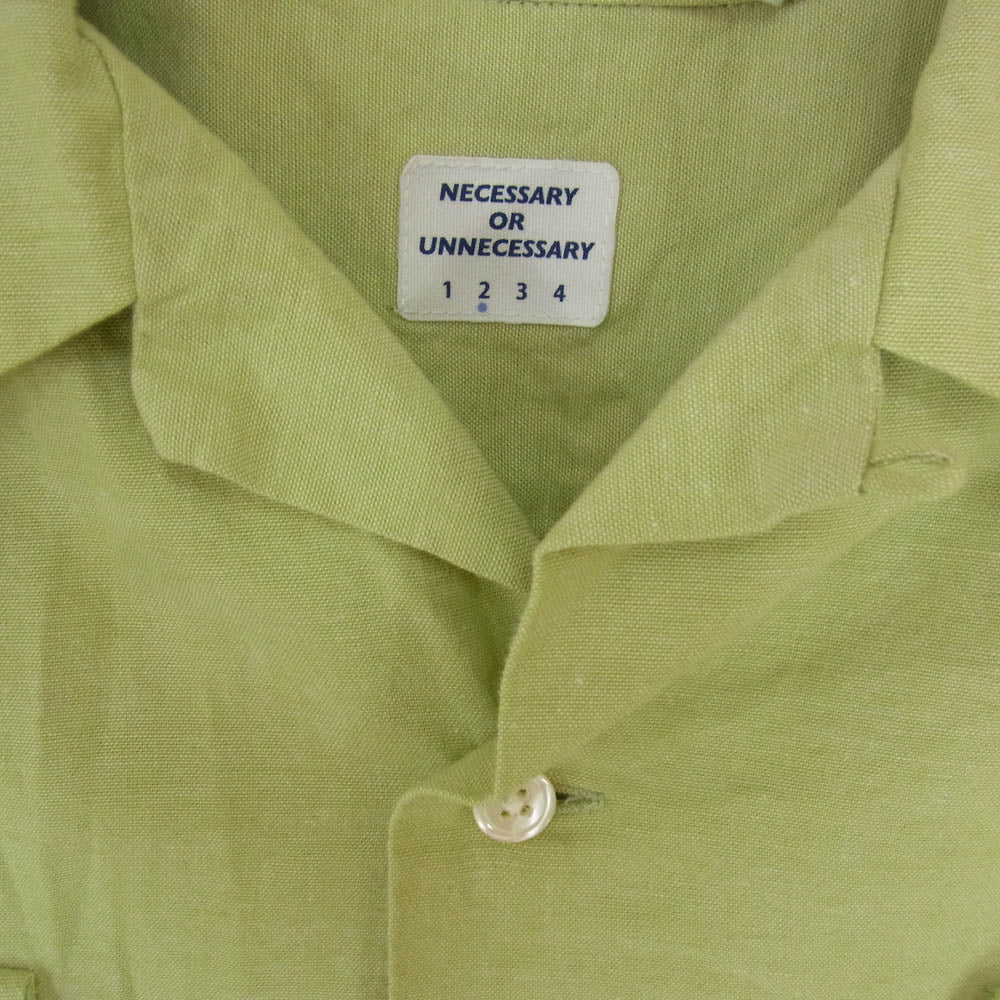 ネセサリー 半袖 オープンカラー シャツ グリーン系 M【極上美品】【中古】