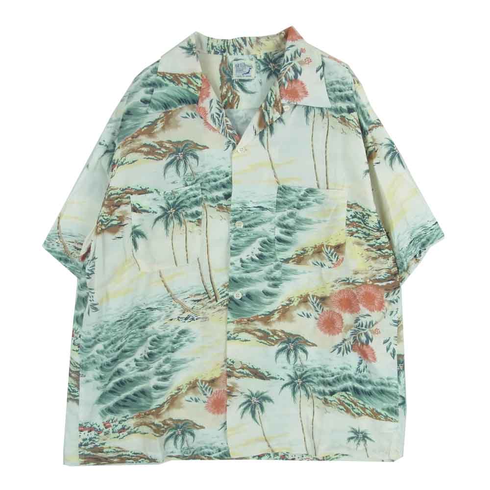 orSlow オアスロウ レーヨン 和柄 アロハ シャツ 半袖 日本製 マルチカラー系 ライトベージュ系 2【中古】