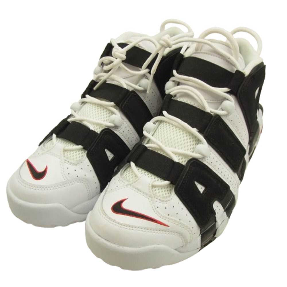 NIKE ナイキ 414962-105 AIR MORE UPTEMPO WHITE BLACK UNIVERSITY RED エア モア アップテンポ ホワイト ブラック ユニバーシティレッド ハイカット スニーカー ブラック系 ホワイト系 27.5cm【中古】