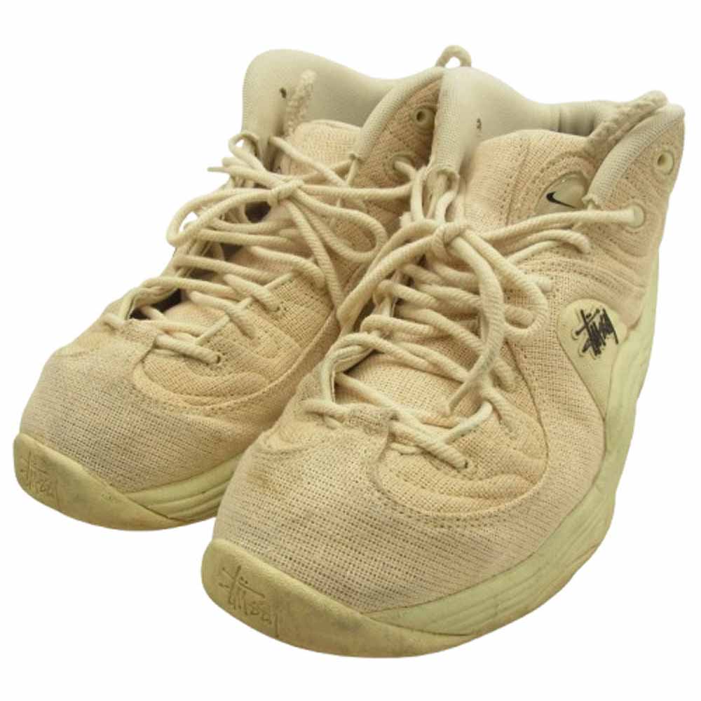 NIKE ナイキ DQ5674-200 Stussy Air Penny 2 Fossil ステューシー エアペニー2 フォッシル ハイカット スニーカー ベージュ系 28cm【中古】