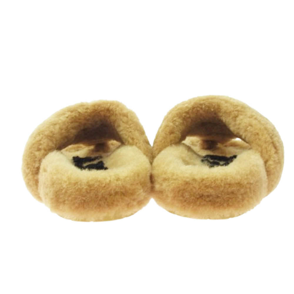 LOEWE ロエベ 23AW Shearling ease toe sandal ムートン スライド サンダル ブラウン系 37【極上美品】【中古】