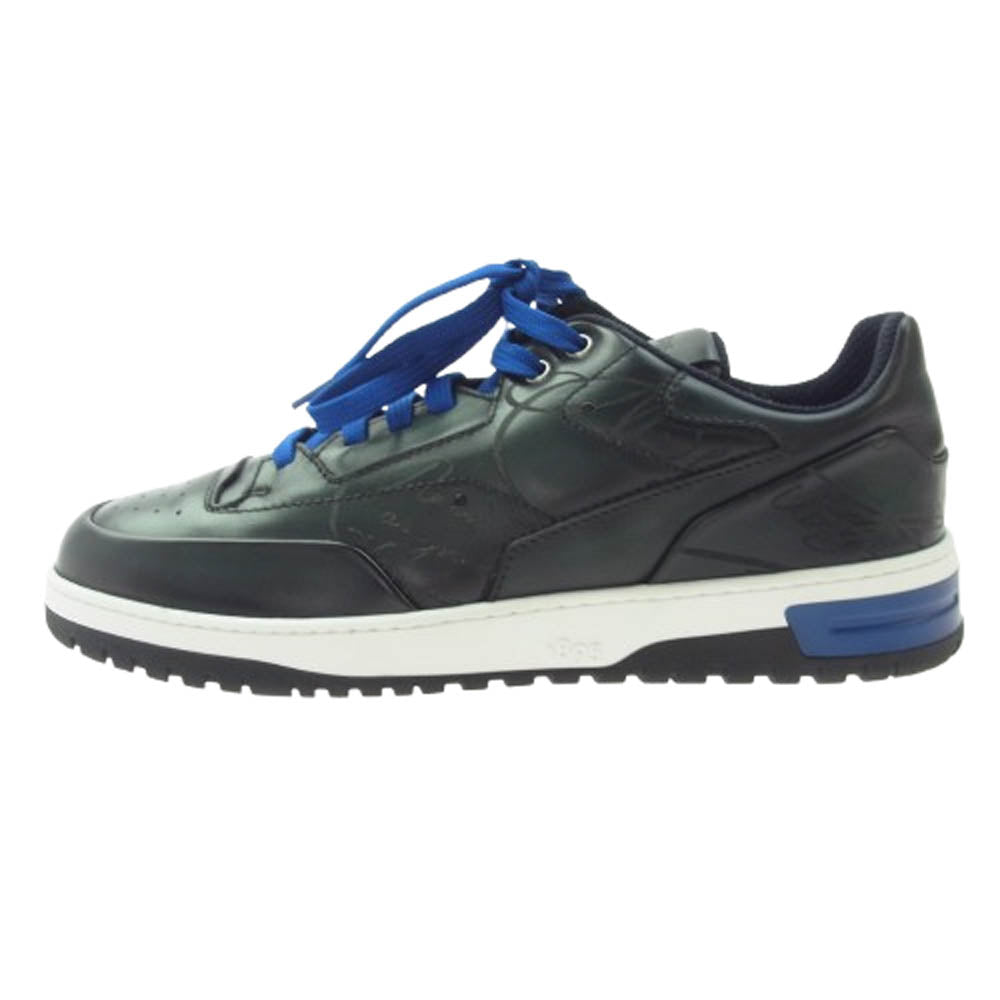 Berluti ベルルッティ プレイタイム カリグラフィー レザー ローカット スニーカー ブラック系 9【極上美品】【中古】