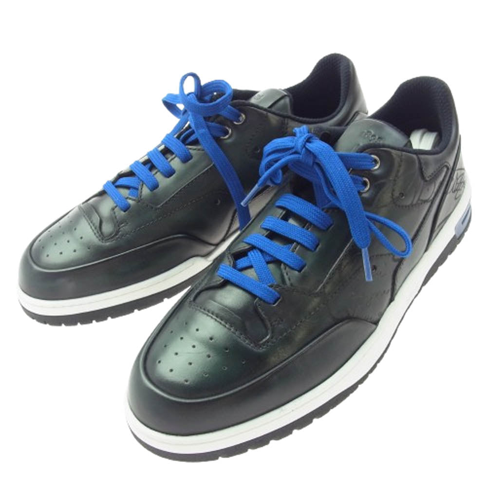 Berluti ベルルッティ プレイタイム カリグラフィー レザー ローカット スニーカー ブラック系 9【極上美品】【中古】