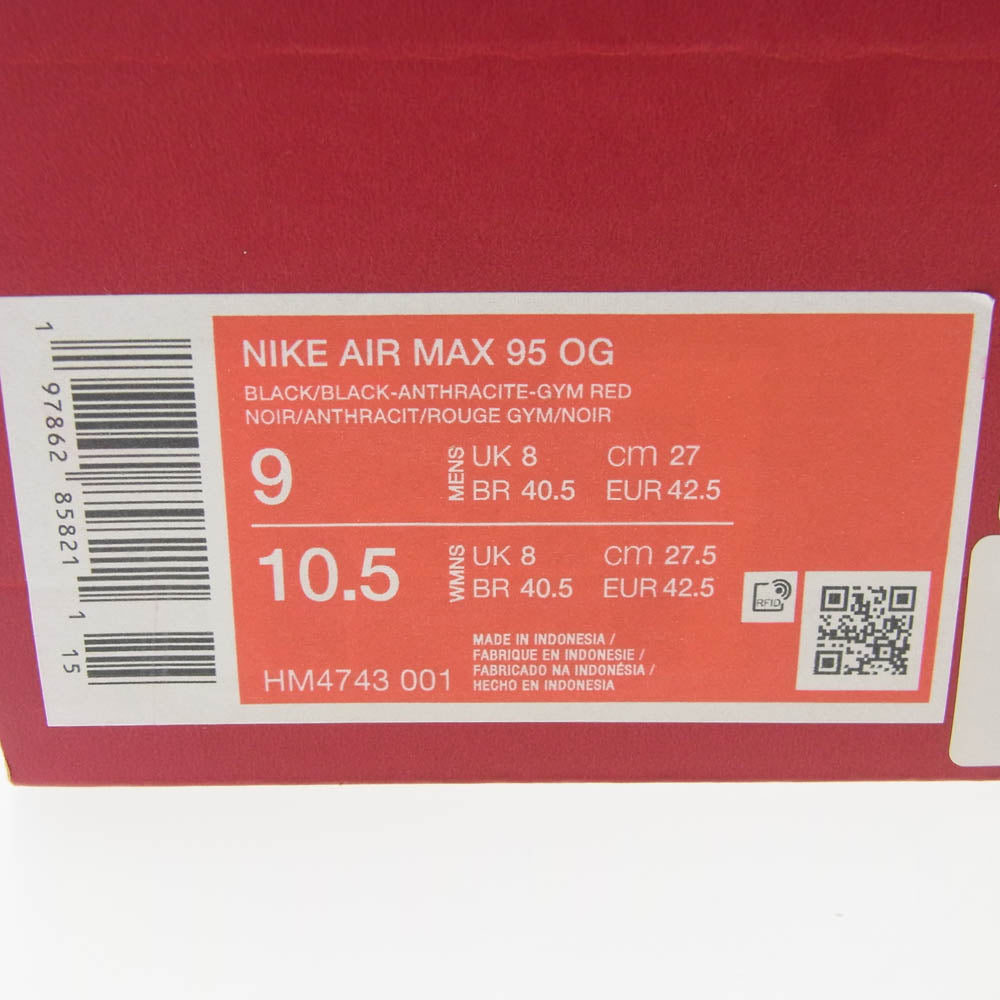 NIKE ナイキ HM4743-001 Levi's Air Max 95 OG Denim Black リーバイス エア マックス 95 OG デニム ブラック ブラック系 27cm【新古品】【未使用】【中古】