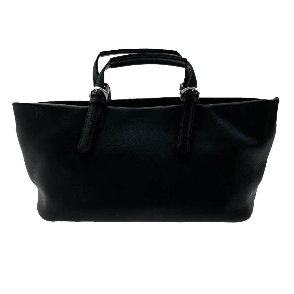 aniary アニアリ 37-02001 Artisan Leather アルティザン レザー 牛革 ミニ トート バッグ ブラック系【新古品】【未使用】【中古】