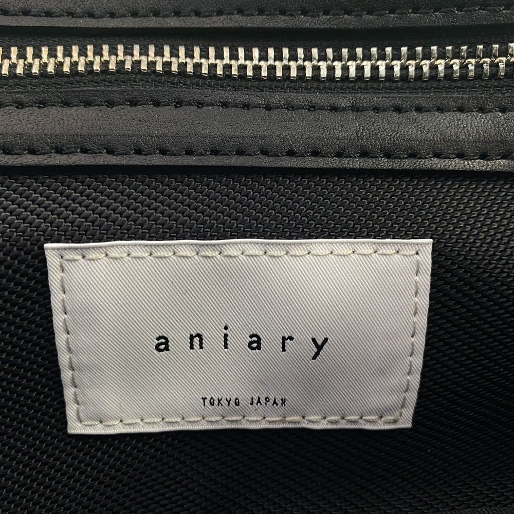 aniary アニアリ 37-02001 Artisan Leather アルティザン レザー 牛革 ミニ トート バッグ ブラック系【新古品】【未使用】【中古】