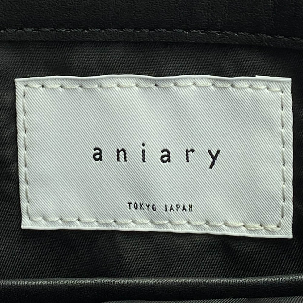 aniary アニアリ 36-02000 Film Leather 牛革 フィルム レザー トート ビジネス バック ブラック系【新古品】【未使用】【中古】