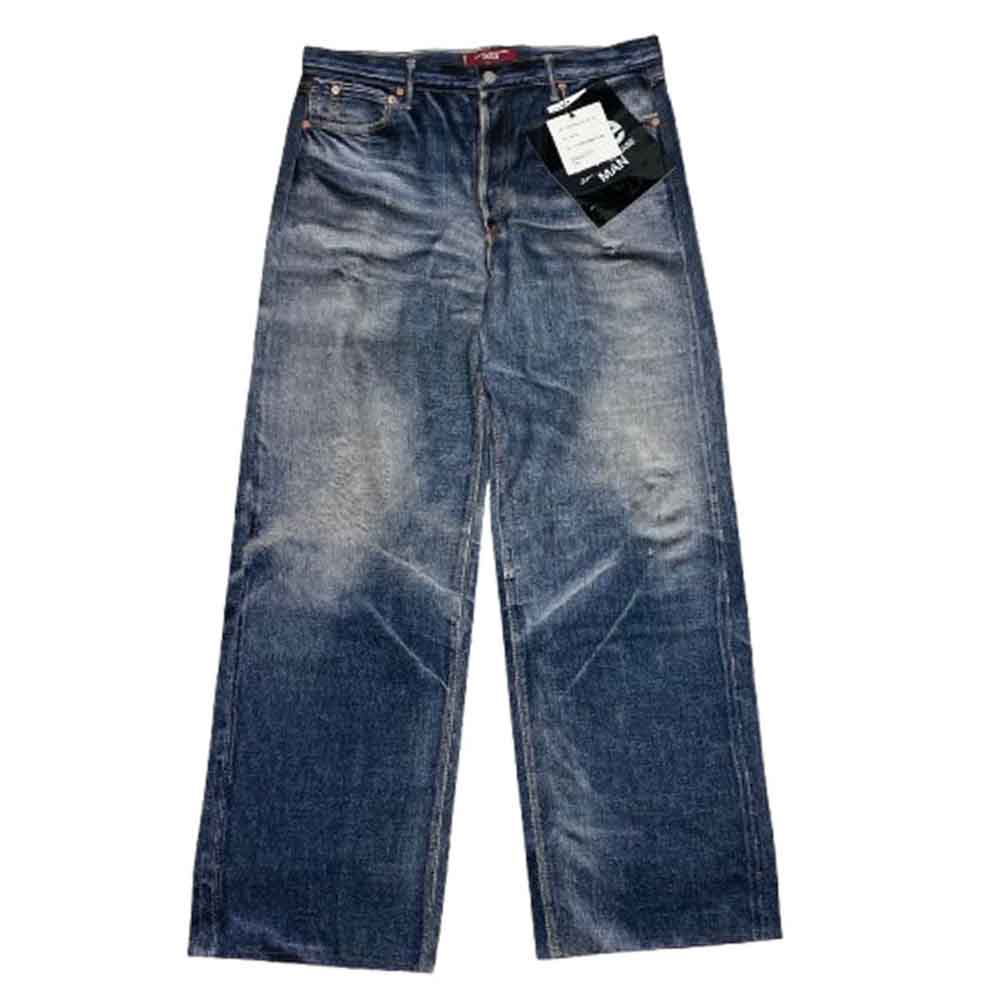 JUNYA WATANABE COMME des GARCONS MAN ジュンヤワタナベコムデギャルソンマン 25SS WO-P905-100 Levi's BerBerJin リーバイス ベルベルジン デニム 転写 パンツ XL インディゴブルー系 XL【新古品】【未使用】【中古】