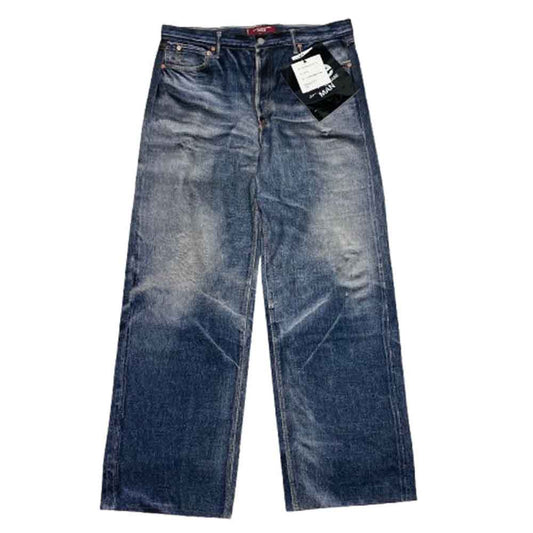 JUNYA WATANABE COMME des GARCONS MAN ジュンヤワタナベコムデギャルソンマン 25SS WO-P905-100 Levi's BerBerJin リーバイス ベルベルジン デニム 転写 パンツ XL インディゴブルー系 XL【新古品】【未使用】【中古】