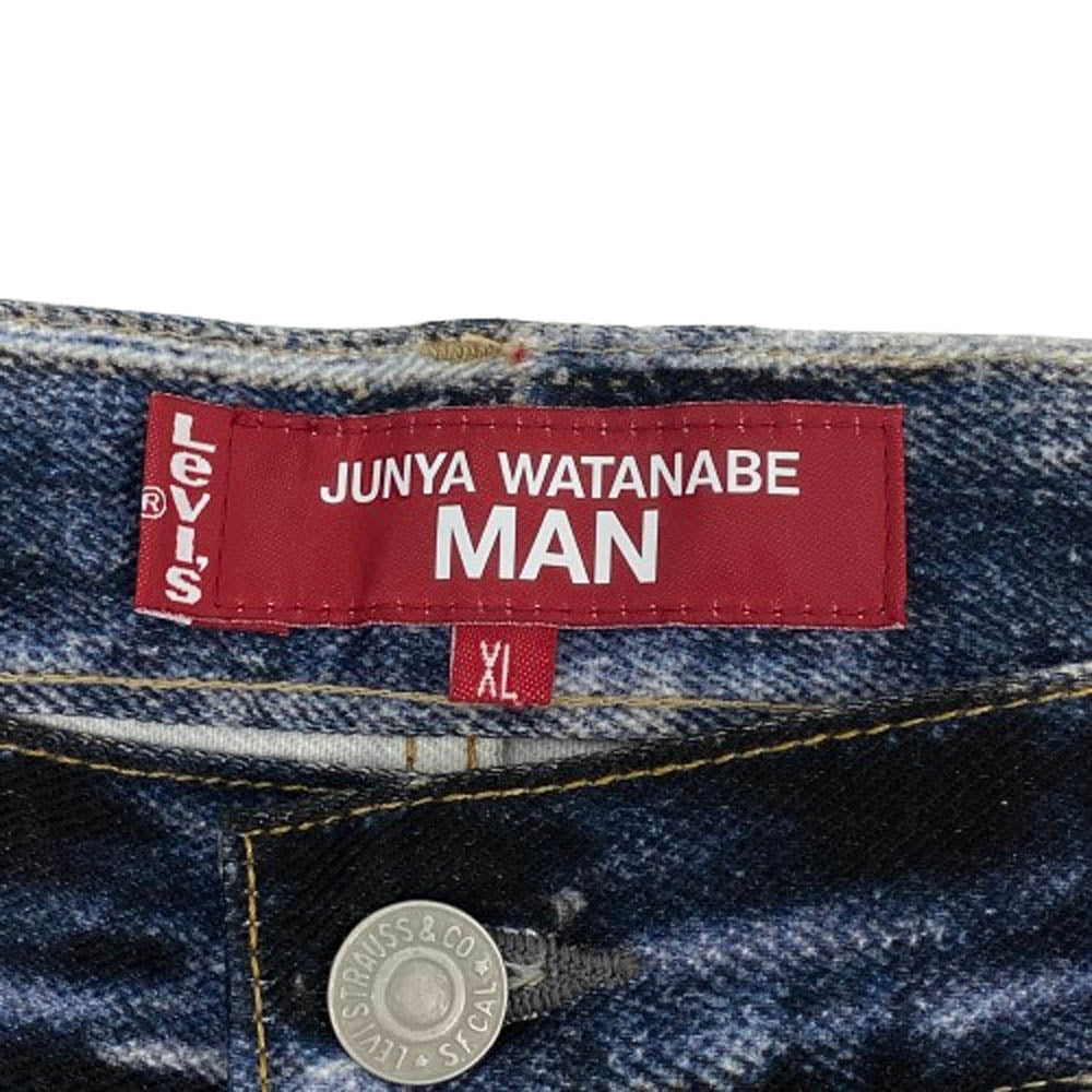 JUNYA WATANABE COMME des GARCONS MAN ジュンヤワタナベコムデギャルソンマン 25SS WO-P905-100 Levi's BerBerJin リーバイス ベルベルジン デニム 転写 パンツ XL インディゴブルー系 XL【新古品】【未使用】【中古】