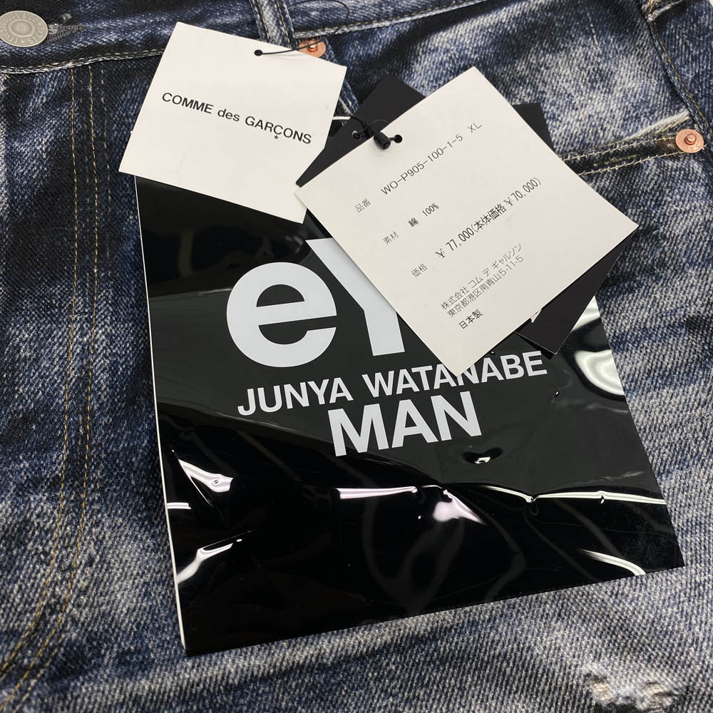 JUNYA WATANABE COMME des GARCONS MAN ジュンヤワタナベコムデギャルソンマン 25SS WO-P905-100 Levi's BerBerJin リーバイス ベルベルジン デニム 転写 パンツ XL インディゴブルー系 XL【新古品】【未使用】【中古】