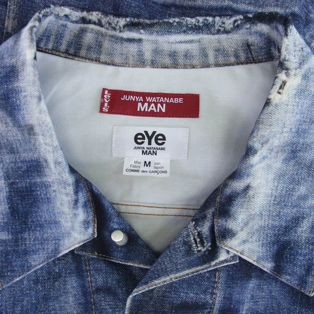 JUNYA WATANABE COMME des GARCONS MAN ジュンヤワタナベコムデギャルソンマン 25SS WO-J911-100 × Levi's BerBerJin リーバイス ベルベルジン デニム 転写 ジャケット M インディゴブルー系 M【新古品】【未使用】【中古】