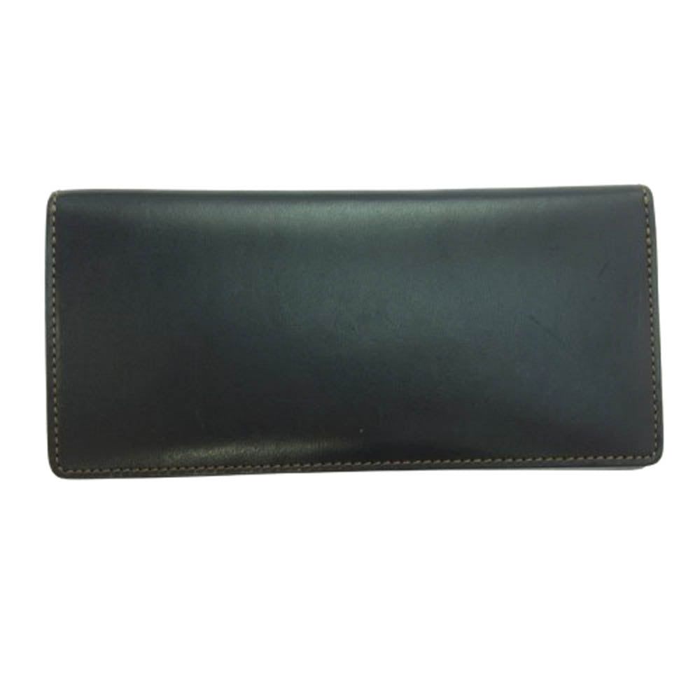 WILDSWANS ワイルドスワンズ KOHRIN フルグレインブライドル サドルプルアップ 二つ折り 札入れ 長財布 ウォレット ブラック系【中古】