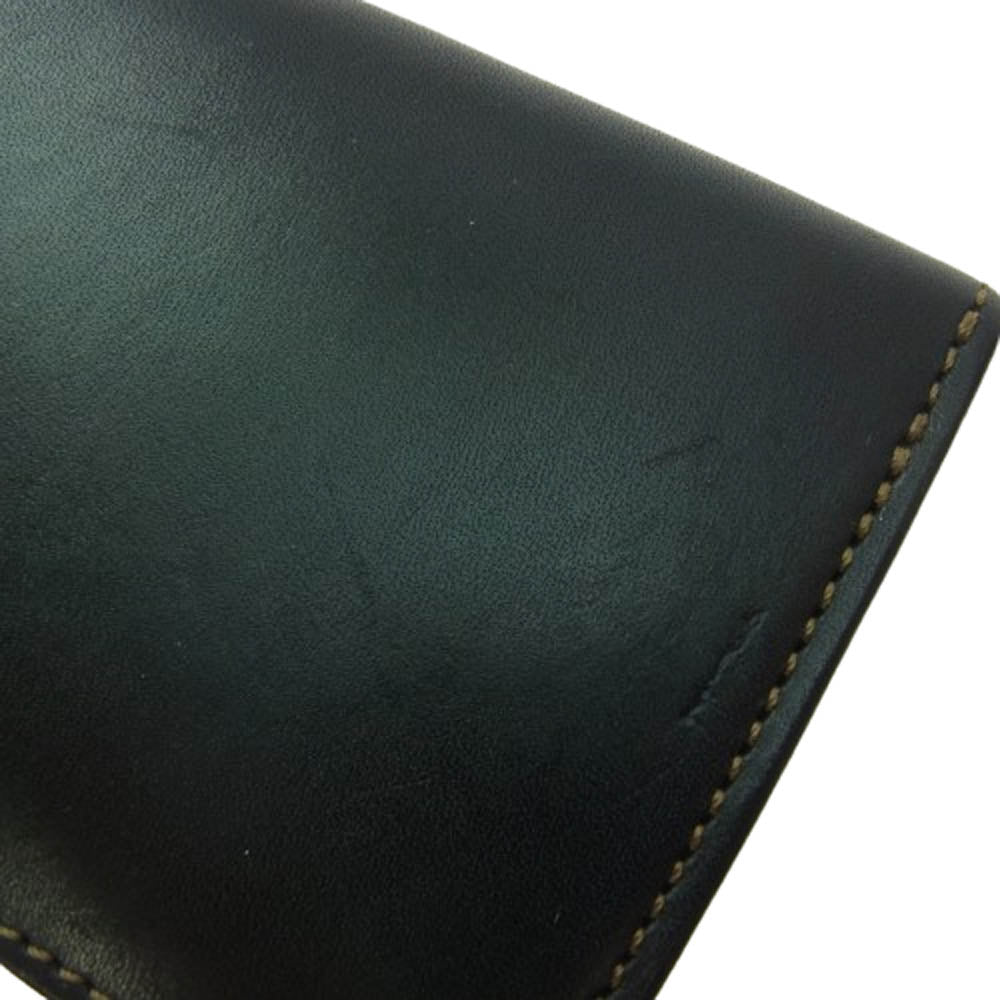 WILDSWANS ワイルドスワンズ KOHRIN フルグレインブライドル サドルプルアップ 二つ折り 札入れ 長財布 ウォレット ブラック系【中古】