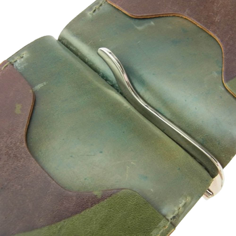 アッシュランド Capone カポネ レザー マネークリップ ウォレット 財布 マルチカラー系【中古】