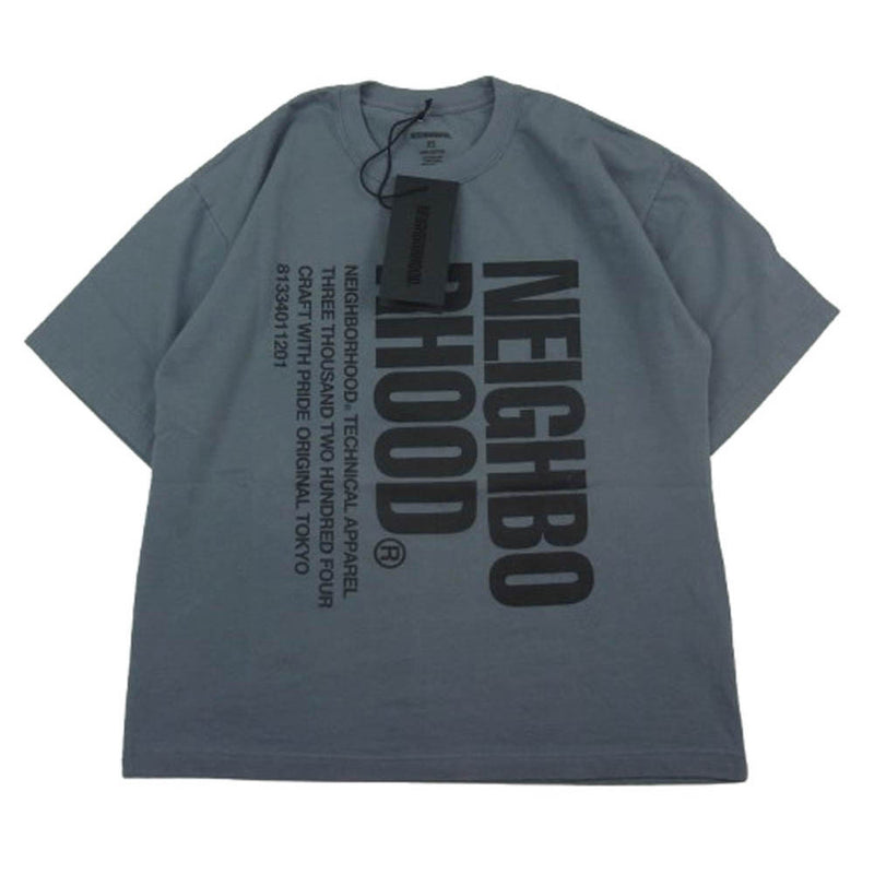 NEIGHBORHOOD ネイバーフッド 231PCNH-ST03 NH TEE SS-3 ロゴプリント 半袖 Tシャツ グレー系 XS【極上美品】【中古】