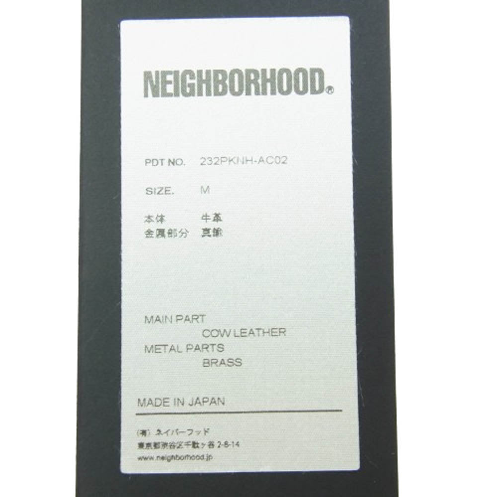 NEIGHBORHOOD ネイバーフッド 232PKNH-AC02 LEATHER WIDE BELT レザー ワイド ベルト ブラック系【極上美品】【中古】