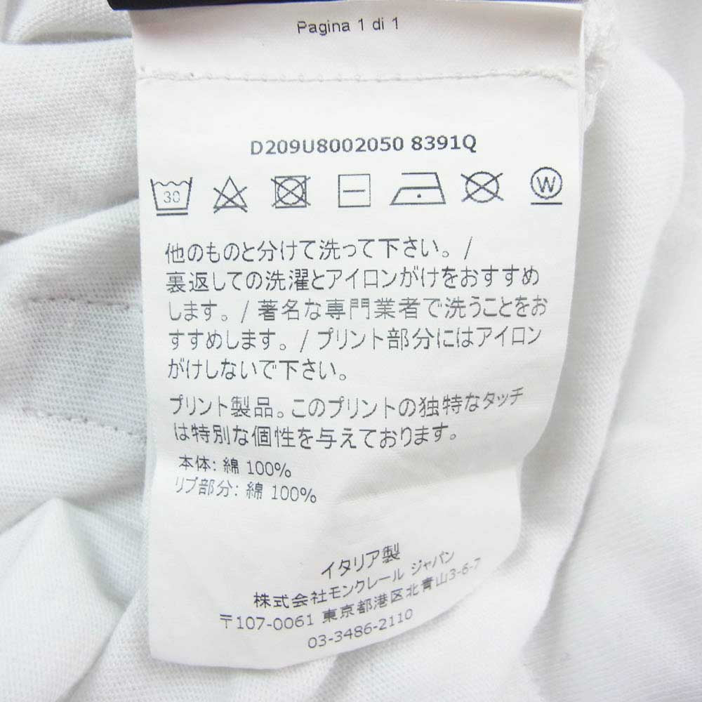 MONCLER モンクレール D209U8002050 8391Q FRAGMENT フラグメント MAGLIA BACKSTAGE T-Shirt マグリア バックステージ 半袖 Tシャツ ホワイト系 L【中古】