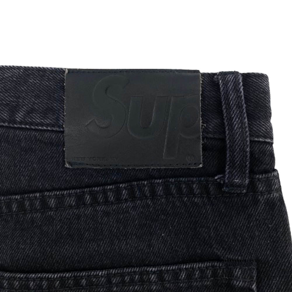 Supreme シュプリーム ボタンフライ ウォッシュド ブラック デニム パンツ ブラック系 30【中古】