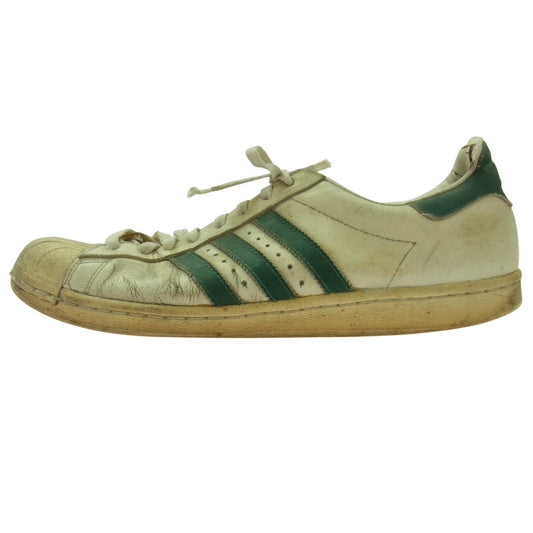 adidas アディダス 観賞用 フランス製 SUPERSTAR スーパースター スニーカー グリーン系 ホワイト系 46【中古】