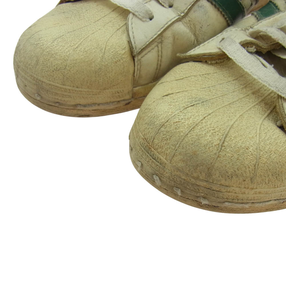 adidas アディダス 観賞用 フランス製 SUPERSTAR スーパースター スニーカー グリーン系 ホワイト系 46【中古】