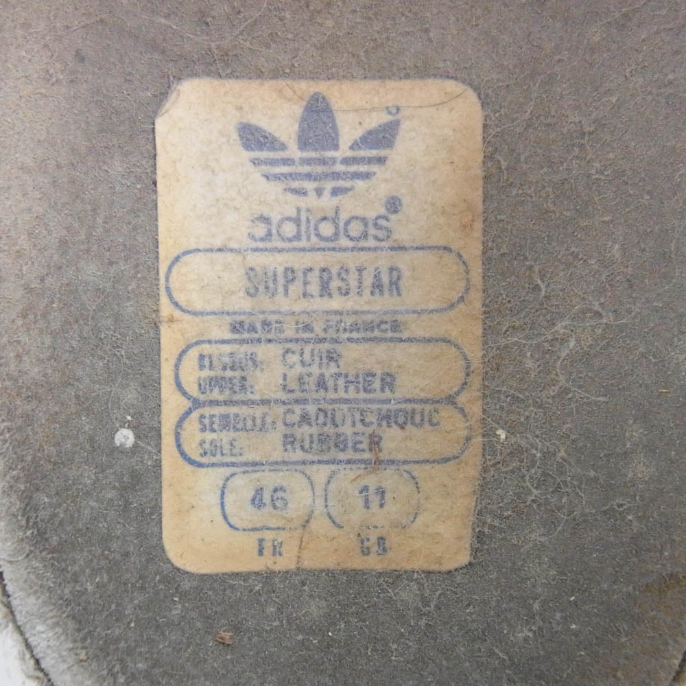 adidas アディダス 観賞用 フランス製 SUPERSTAR スーパースター スニーカー グリーン系 ホワイト系 46【中古】
